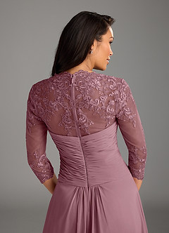 Azazie Devereaux Abiti per la Madre della Sposa Abito A-Line in Chiffon Pizzo Vintage Malva image3