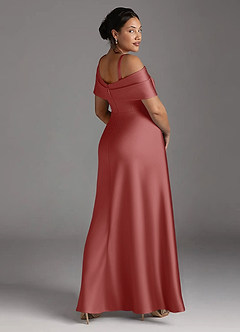 Azazie Milton Mère de la mariée Robes Robe Trapèze en Satin extensible Plissée Antique Rose image12