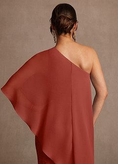Azazie Wilma Mère de la mariée Robes Robe Fourreau en Blumen-Burnout Une épaule Terracotta image7