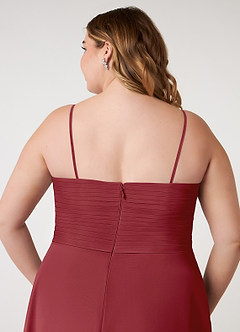 Azazie Arabella Allure Bridesmaid Dresses Pomegranate A-Line Sweetheart Neckline Chiffon Convertible Dress image11