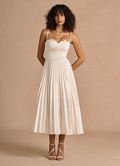 Amlie Cream Midi Dress Ready to Ship | Azazie Amlie Cream Midi Dress Ready to Ship | Azazie