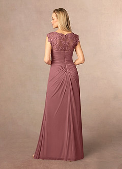 Azazie Jovie Mother of the Bride Dresses Desert Rose A-Line Lace Dress image3