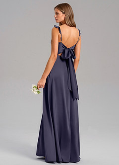 Azazie Everett Bridesmaid Dresses Stormy A-Line Stretch Satin Dress image6