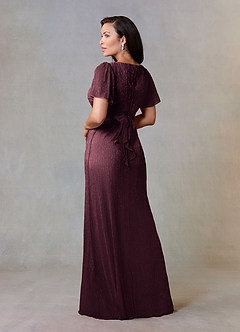 Upstudio Alameda Final Sale Mulberry A-Line Ruched Metallic Mesh Dress image2