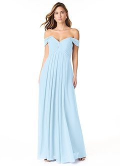 Azazie Kaitlynn Bridesmaid Dresses Sky Blue Empire Ruched Chiffon Convertible Dress image2