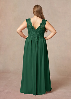 Azazie Amethyst Mother of the Bride Dresses Dark Green A-Line V-Neck Sequins Chiffon Dress image10