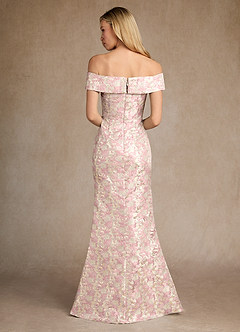 Azazie Canton vestidos de madre de la novia Vestido de Rosa Polvorienta de Jacquard de Sirena con Vestidos sin tirantes image4