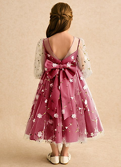 Azazie Elowen Flower Girl Dresses Scarlet A-Line Sweetheart Neckline Lace Dress image2