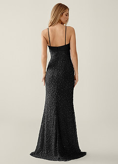Jasminiah Black Pearl-Embellished Lace/Chiffon Prom Dress image7