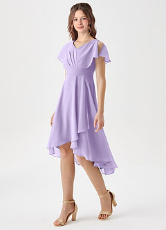 Azazie Graciela Junior Lilac A-Line Pleated Chiffon Dress image1