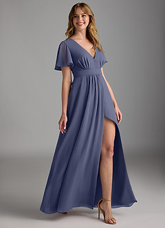 Azazie Zaniah Bridesmaid Dresses Stormy A-Line Chiffon Dress image3