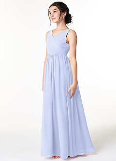 Azazie Sawyer Junior Lavender A-Line Pleated Chiffon Dress image4