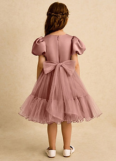 Azazie Cocoa Abiti da Ragazza di Fiori Abito Principessa in Tulle Plissettato Cedro Rosa image6