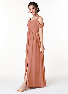Azazie Lianne Junior MAI TAI A-Line Off the Shoulder Chiffon Dress image3