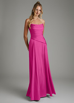 Azazie Gabriela Brautjungfernkleider A-Linie Korsett Stretch-Satin Kleid Fuchsia image8
