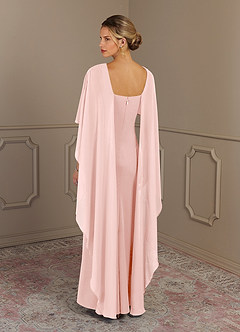 Azazie Dion Mother of the Bride Dresses Blushing Pink Sheath Scoop Stretch Crepe Dress image2