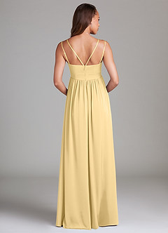 Azazie Emree Robes de demoiselle d'honneur de maternité Robe Trapèze avec poches Longueur ras du sol Satin extensible image2