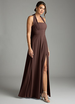 Azazie Tamira Bridesmaid Dresses Ganache A-Line Pleated Chiffon Convertible Dress image7
