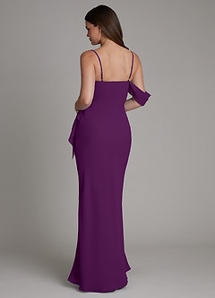 Azazie Yura Brautjungfernkleider Meerjungfrau-Linie Schulterfrei Chiffon Kleid Traube image3