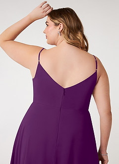 Azazie Daenerys Bridesmaid Dresses Grape A-Line Cowl Chiffon Dress image12