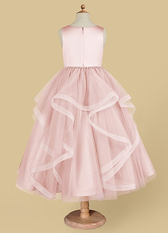 Azazie Sofia Flower Girl Dresses Blushing Pink A-Line Beaded Tulle Dress image6