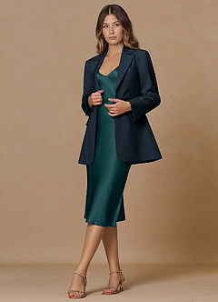 front Rowan Azul Marino Traje de dos piezas de alto rendimiento con tejido refinado