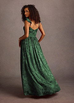 Jianna Hunter Green Flutter Sleeves Maxi Dress image3