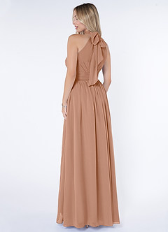 Azazie Iman Abiti da Damigella Abito A-Line in Chiffon A-Line con Increspature Champagne Rosa image5
