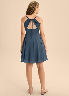 Azazie Avelina Junior Neptune A-Line Pleated Chiffon Dress image2