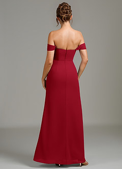 Azazie Jalice Jurken voor bruidsmeisjes Jurk van Chiffon met Zeemeermin Off the Shoulder Scharlaken image5