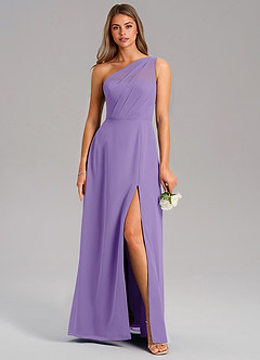 Azazie Phaedra Bridesmaid Dresses Tahiti A-Line One Shoulder Chiffon Dress image1