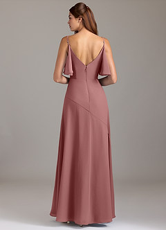 Azazie Darcia Bridesmaid Dresses Desert Rose A-Line Side Slit Chiffon Dress image5