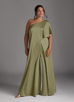Azazie Hagretta vestidos de madre de la novia Vestido de Pistacho de Satén Elástico de Mono/Traje de pantalón image9