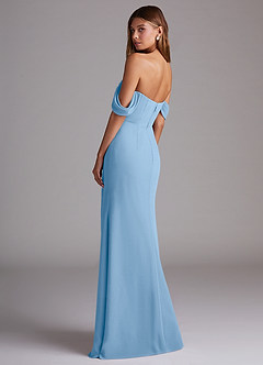 Azazie Saige Bridesmaid Dresses Powder Blue A-Line Off the Shoulder Chiffon Convertible Dress image8