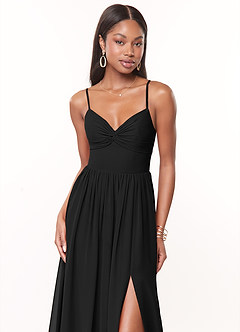 Azazie Zeya 신부 들러리 드레스 A라인 주름진 쉬폰 발목 길이 드레스 image5