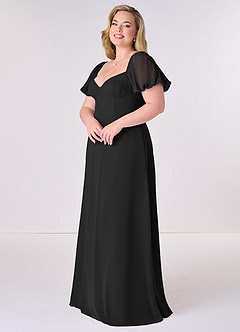 Barbie ♥ Azazie Bridesmaid Dresses Black A-Line Pleated Chiffon Dress image9