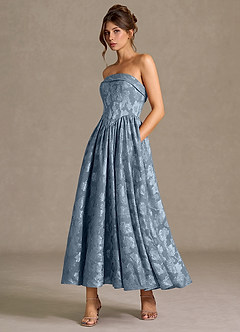 Mila Dusty Blue Midi Dress image4
