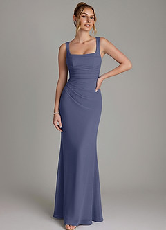 Azazie Agustina Bridesmaid Dresses Stormy Mermaid Corset Chiffon Dress image1