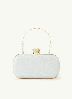 front Crystal And Rhinestone Embellished Clutch Bag