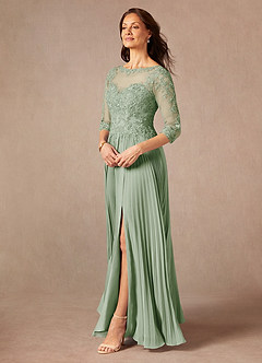 Azazie Corinne Mother of the Bride Dresses Dusty Sage A-Line Sequins Chiffon Dress image5