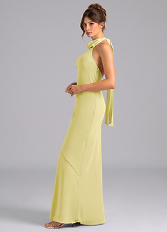 Azazie Velli Bridesmaid Dresses Lemon Sorbet Mermaid Bow Chiffon Dress image5