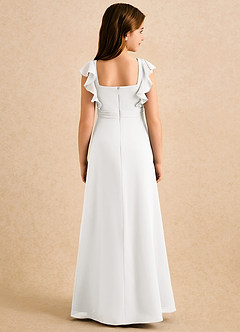 Azazie Soso Girls Formal vestidos de niña de las flores Vestido de Marfil de Gasa de Corte en A con Plisado image2