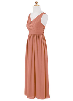 Azazie Kora Junior MAI TAI A-Line Pleated Chiffon Dress image10