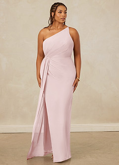Christian Siriano Bridal for Azazie 1003 Bridesmaid Dresses Blushing Pink Sheath One Shoulder Chiffon Dress image10