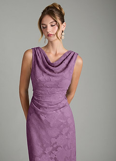 Azazie Kieryn Bridesmaid Dresses Wisteria Mermaid Pleated Floral Burnout Dress image11