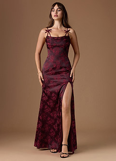 Tamia Royal Maroon Maxi Dress image1