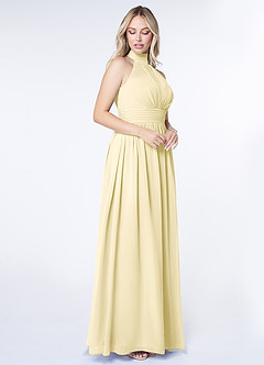 Azazie Iman Suknie dla druhen Linia A Marszczony Szyfon Do ziemi Sukienka image3