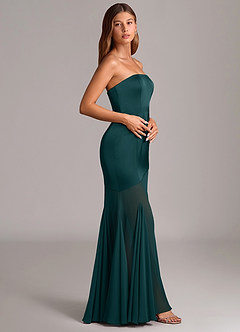 Azazie Uma Bridesmaid Dresses Pine Mermaid Strapless Chiffon Convertible Dress image4