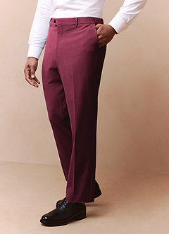 front James Burgundy Structured Stretch Dress Pants