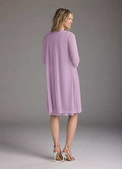 Azazie Sunny Final Sale Wisteria A-Line Pleated Mesh Dress image4